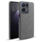 For OPPO Reno8 Pro Cloth Coated Hard Plastic Phone Case(Grey) - 1