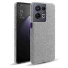 For OPPO Reno8 Pro Cloth Coated Hard Plastic Phone Case(Light Grey) - 1