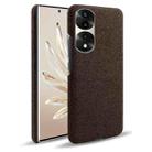 For Honor 70 Pro Cloth Coated Hard Plastic Phone Case(Brown) - 1