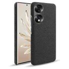 For Honor 70 Cloth Coated Hard Plastic Phone Case(Black) - 1