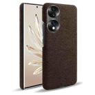 For Honor 70 Cloth Coated Hard Plastic Phone Case(Brown) - 1