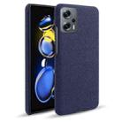 For Xiaomi Redmi Note 11T Pro+ Cloth Coated Hard Plastic Phone Case(Blue) - 1