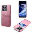 For OnePlus Ace Racing Dual Card Slots Calf Texture PC + PU Phone Case(Pink) - 1