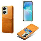 For OnePlus Nord 2T 5G Dual Card Slots Calf Texture PC + PU Phone Case(Orange) - 1