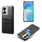 For OnePlus Nord 2T 5G Dual Card Slots Calf Texture PC + PU Phone Case(Black) - 1