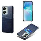 For OnePlus Nord 2T 5G Dual Card Slots Calf Texture PC + PU Phone Case(Blue) - 1