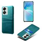 For OnePlus Nord 2T 5G Dual Card Slots Calf Texture PC + PU Phone Case(Green) - 1