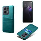 For OPPO Reno8 Pro Dual Card Slots Calf Texture PC + PU Phone Case(Green) - 1