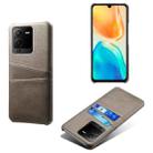 For vivo S15 Pro Dual Card Slots Calf Texture PC + PU Phone Case(Grey) - 1