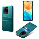 For vivo S15 Pro Dual Card Slots Calf Texture PC + PU Phone Case(Green) - 1