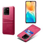For vivo S15 Pro Dual Card Slots Calf Texture PC + PU Phone Case(Rose Red) - 1