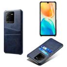 For vivo S15 Dual Card Slots Calf Texture PC + PU Phone Case(Blue) - 1