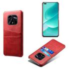 For Huawei nova 9Z 5G Dual Card Slots Calf Texture PC + PU Phone Case(Red) - 1