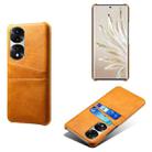 For Honor 70 Pro+ Dual Card Slots Calf Texture PC + PU Phone Case(Orange) - 1