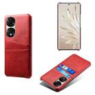 For Honor 70 Pro+ Dual Card Slots Calf Texture PC + PU Phone Case(Red) - 1