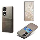 For Honor 70 Pro+ Dual Card Slots Calf Texture PC + PU Phone Case(Grey) - 1