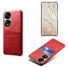 For Honor 70 Pro Dual Card Slots Calf Texture PC + PU Phone Case(Red) - 1