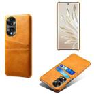 For Honor 70 Dual Card Slots Calf Texture PC + PU Phone Case(Orange) - 1