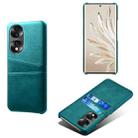 For Honor 70 Dual Card Slots Calf Texture PC + PU Phone Case(Green) - 1