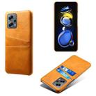 For Xiaomi Redmi Note 11T Pro+ Dual Card Slots Calf Texture PC + PU Phone Case(Orange) - 1