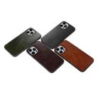 For iPhone 14 Plus Genuine Leather Double Color Crazy Horse Phone Case  (Brown) - 4