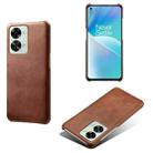 For OnePlus Nord 2T 5G Calf Texture PC + PU Phone Case(Brown) - 1