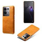 For OPPO Reno8 Pro+ Calf Texture PC + PU Phone Case(Orange) - 1