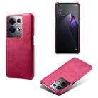 For OPPO Reno8 Pro+ Calf Texture PC + PU Phone Case(Rose Red) - 1