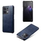 For OPPO Reno8 Calf Texture PC + PU Phone Case(Blue) - 1