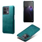 For OPPO Reno8 Calf Texture PC + PU Phone Case(Green) - 1