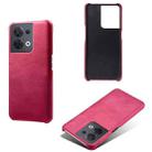 For OPPO Reno8 Calf Texture PC + PU Phone Case(Rose Red) - 2