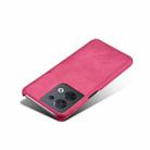 For OPPO Reno8 Calf Texture PC + PU Phone Case(Rose Red) - 5