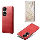 For Honor 70 Pro+ Calf Texture PC + PU Phone Case(Red) - 1