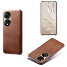 For Honor 70 Pro+ Calf Texture PC + PU Phone Case(Brown) - 1