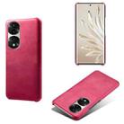 For Honor 70 Pro Calf Texture PC + PU Phone Case(Rose Red) - 1