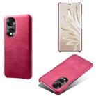 For Honor 70 Calf Texture PC + PU Phone Case(Rose Red) - 1