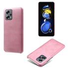 For Xiaomi Redmi Note 11T Pro+ Calf Texture PC + PU Phone Case(Pink) - 1