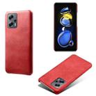 For Xiaomi Redmi Note 11T Pro+ Calf Texture PC + PU Phone Case(Red) - 1