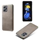 For Xiaomi Redmi Note 11T Pro+ Calf Texture PC + PU Phone Case(Grey) - 1