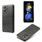 For Xiaomi Redmi Note 11T Pro Calf Texture PC + PU Phone Case(Black) - 1
