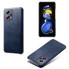 For Xiaomi Redmi Note 11T Pro Calf Texture PC + PU Phone Case(Blue) - 1