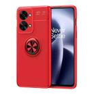 For OnePlus Nord 2T Metal Ring Holder TPU Phone Case(Red) - 1