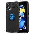 For Xiaomi Redmi Note 11T Pro Metal Ring Holder TPU Phone Case(Black+Blue) - 1