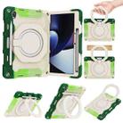 For OPPO Pad Armor Contrast Color Silicone + PC Tablet Case(Colorful Green) - 1