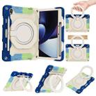 For OPPO Pad Armor Contrast Color Silicone + PC Tablet Case(Colorful Blue) - 1