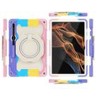 For Samsung Galaxy Tab S8 Ultra Armor Contrast Color Silicone + PC Tablet Case(Colorful Pink) - 3