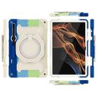 For Samsung Galaxy Tab S8 Ultra Armor Contrast Color Silicone + PC Tablet Case(Colorful Blue) - 3