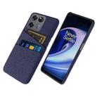 For OnePlus Ace Racing Cloth Texture Card Slot PC+Nylon Phone Case(Blue) - 1