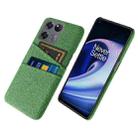For OnePlus Ace Racing Cloth Texture Card Slot PC+Nylon Phone Case(Green) - 1