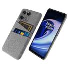 For OnePlus Ace Racing Cloth Texture Card Slot PC+Nylon Phone Case(Light Grey) - 1